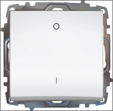 2 Polige Schalter I und O Funktion Einsatz mit Wippe Zena Weiss  ( für Ventilator, Klima usw. ) NEU & OVP